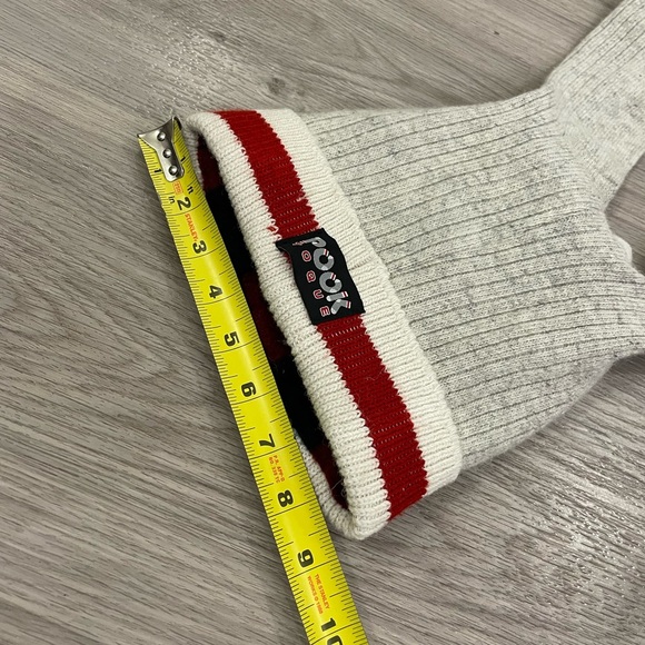 POOK TOQUE Grey and Plaid with cute sock rabbit ears. Adult O/S - Picture 6 of 6